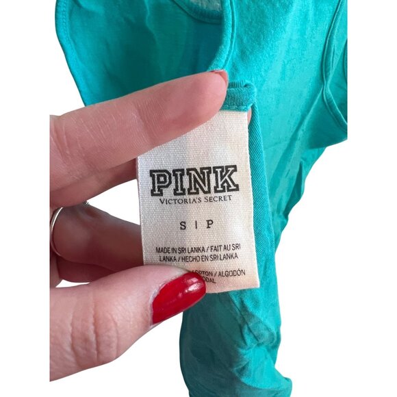 PINK Victoria's Secret "Exercise? Extra Fries" Racerback Tank Top Women's Size S - Picture 4 of 4